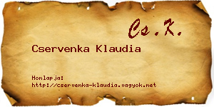 Cservenka Klaudia névjegykártya